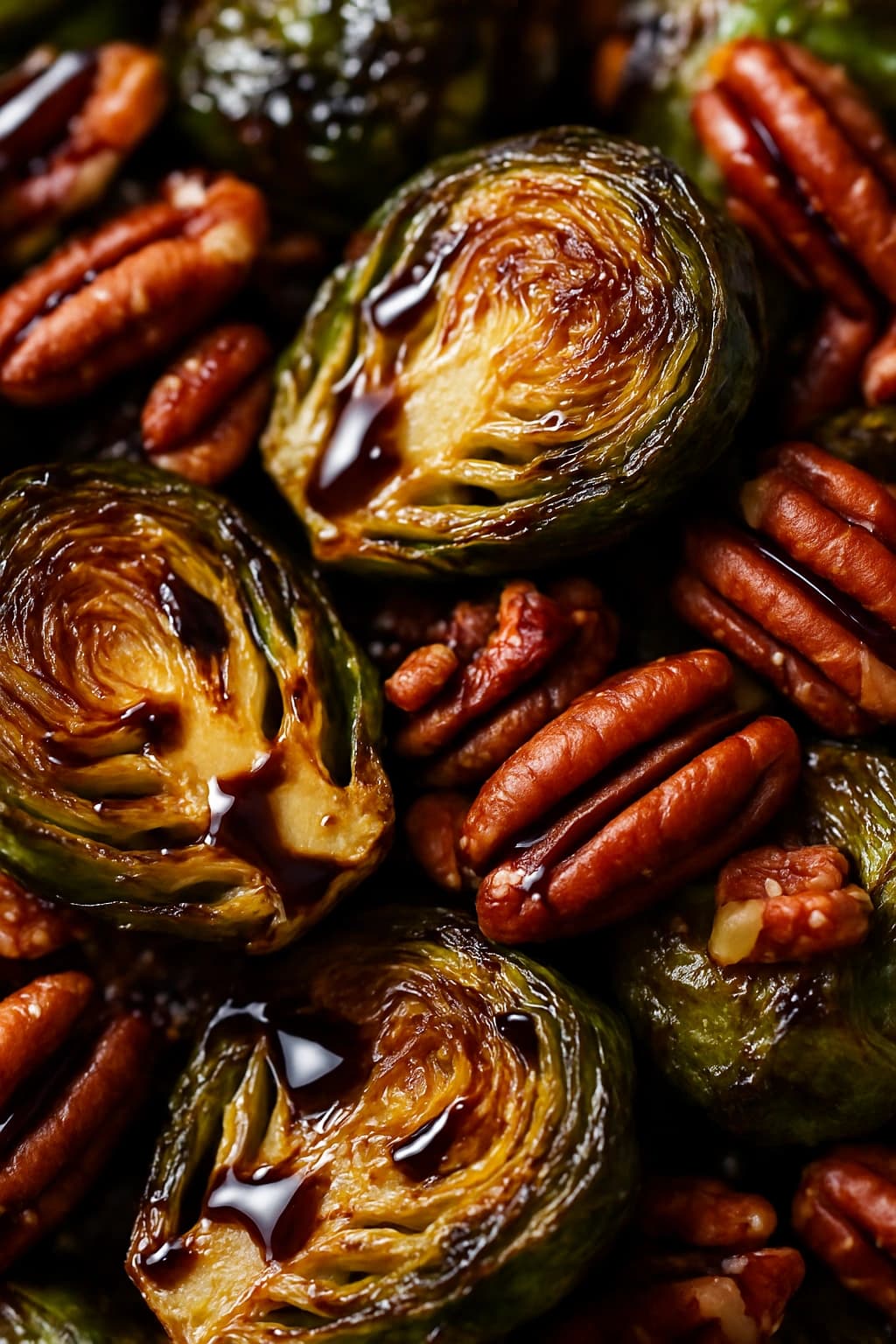 Balsamic Roasted Brussels Sprouts with Pecans
