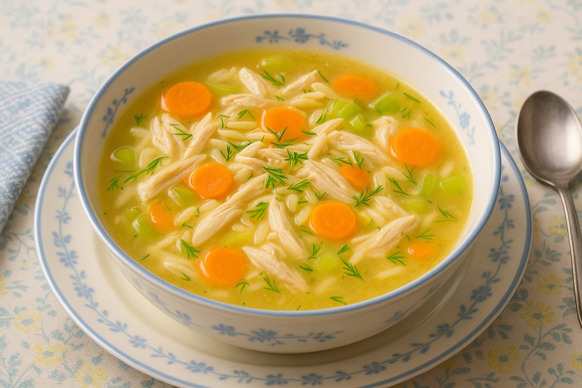 Lemon Chicken Orzo Soup