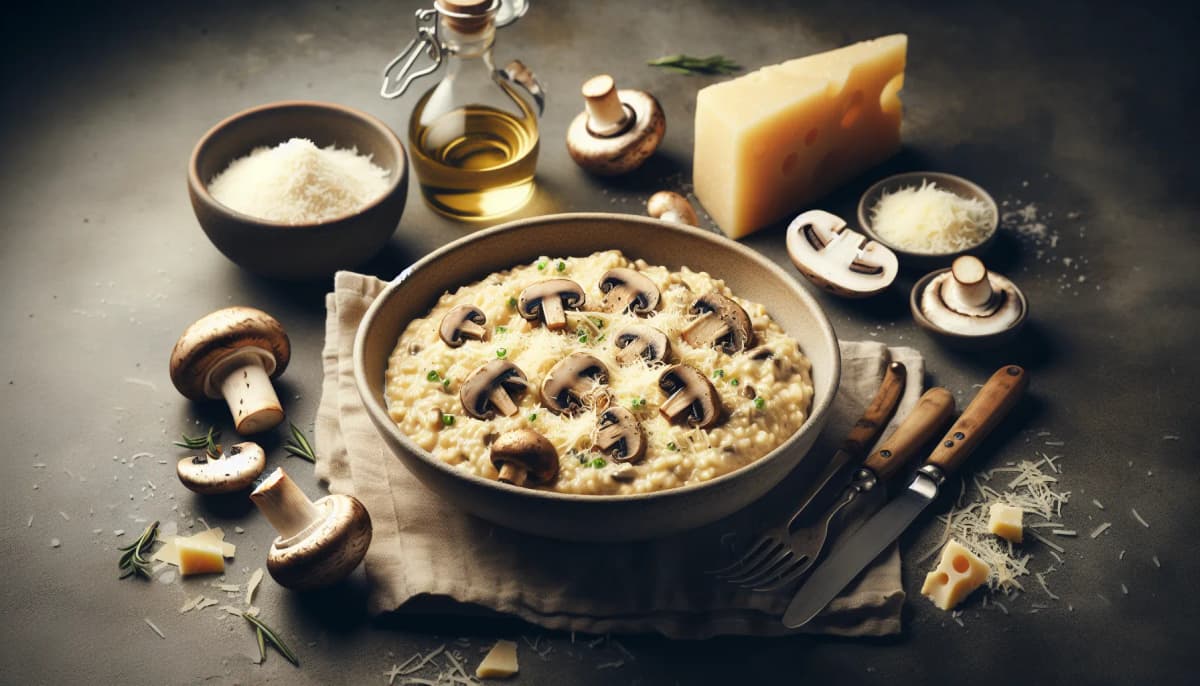 Mushroom Risotto with Parmesan Cheese
