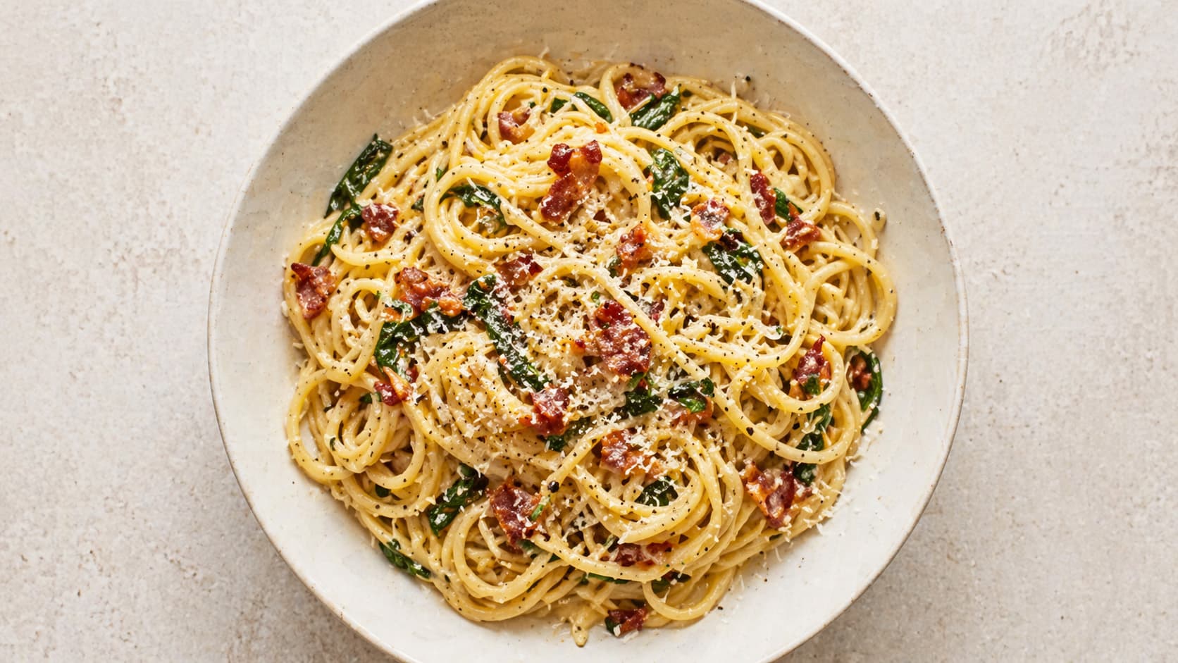 Bacon and Egg Spaghetti