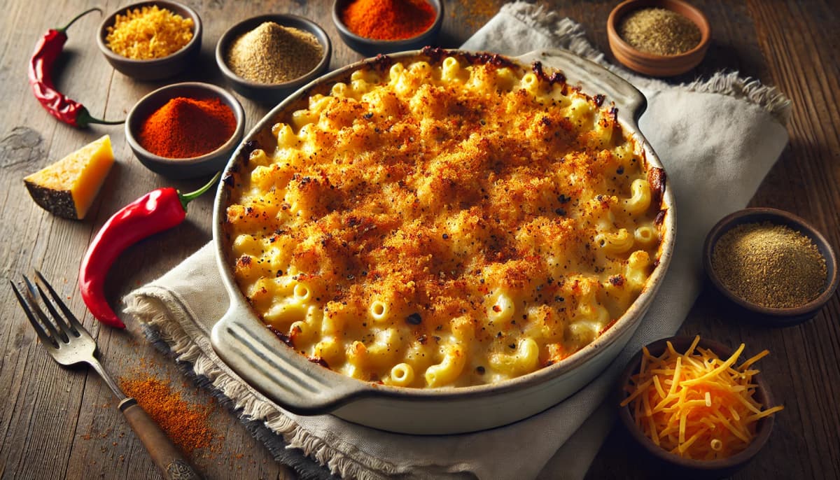 Spicy Mac and Cheese with Pepper Jack and Breadcrumb Topping